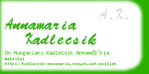 annamaria kadlecsik business card